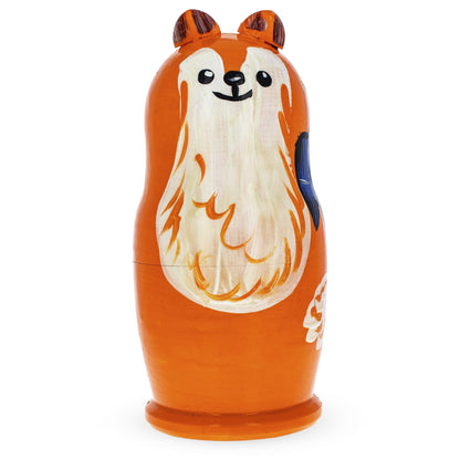 Set of 5 Fox Family Wooden Nesting Dolls