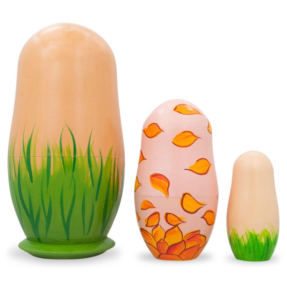 Set of 3 German Shepherd Dogs Wooden Nesting Dolls 4.25 Inches