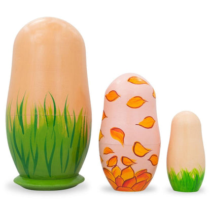 Set of 3 German Shepherd Dogs Wooden Nesting Dolls 4.25 Inches