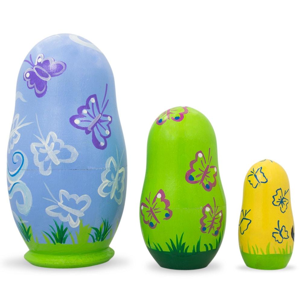 Set of 3 Pony Horses Wooden Nesting Dolls 4.25 Inches BestPysanky