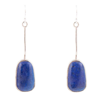 Madeleine Blue Lapis and Sterling Silver Drop Earrings Barse Jewelry