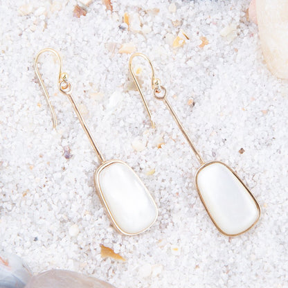Madeleine White Mother of Pearl and Bronze Earrings Barse Jewelry