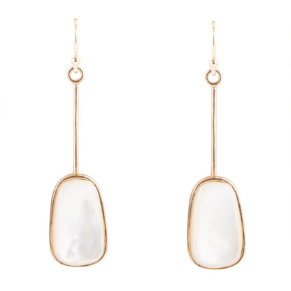 Madeleine White Mother of Pearl and Bronze Earrings Barse Jewelry