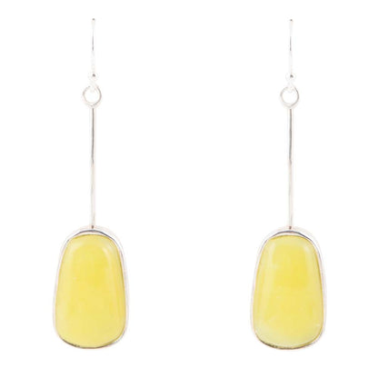Madeleine Yellow Jade and Sterling Silver Earrings Barse Jewelry