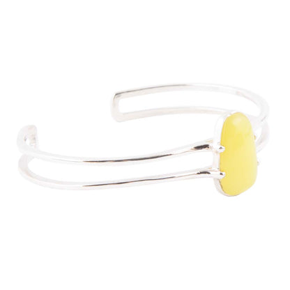 Madeleine Yellow Jade Sterling Silver Cuff Bracelet Barse Jewelry