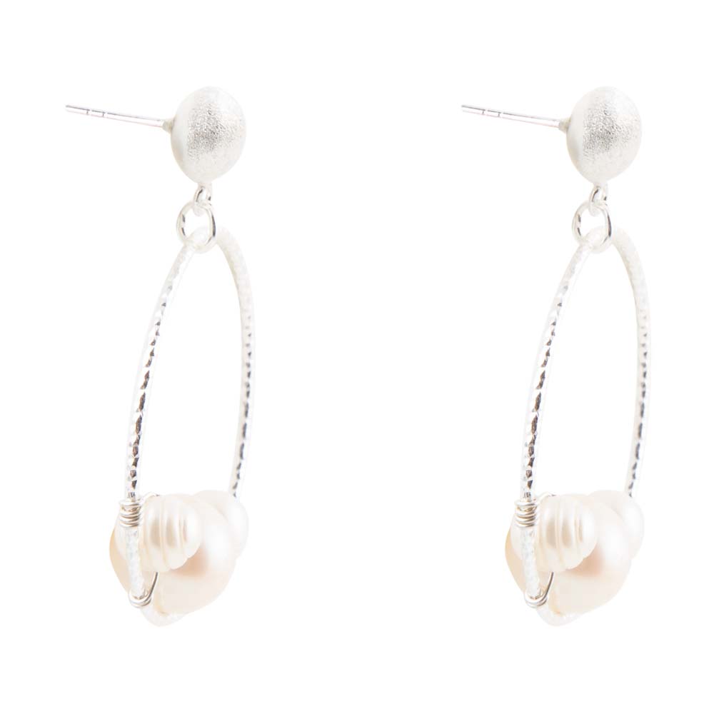 Madie Abstract Pearl and Sterling Silver Earrings Barse Jewelry