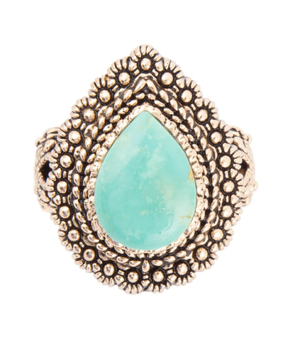 Make an Entrance Green Turquoise and Golden Bronze Ring Barse Jewelry