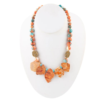Mandarin Orange Jasper Statement Necklace Barse Jewelry