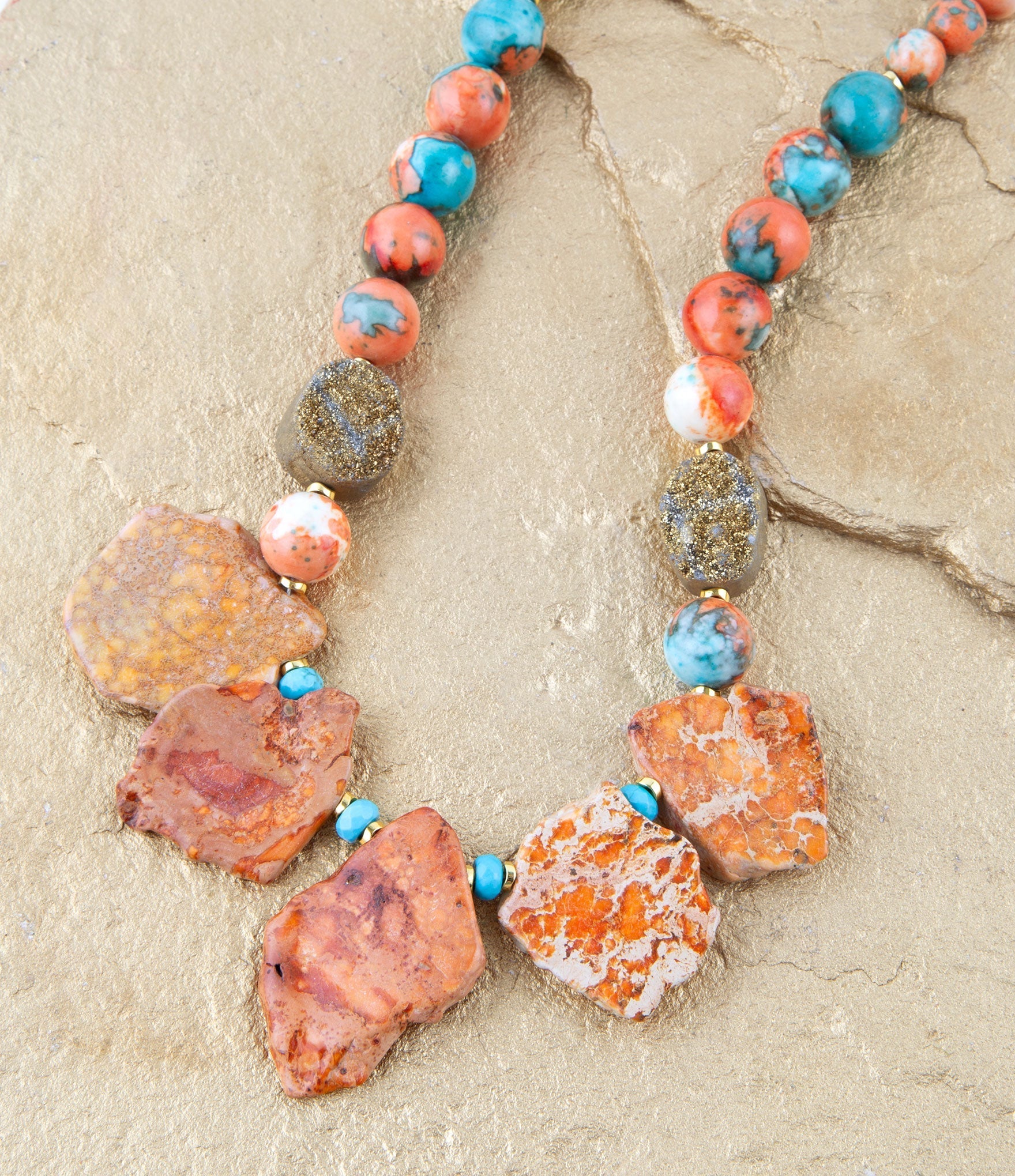 Mandarin Orange Jasper Statement Necklace Barse Jewelry