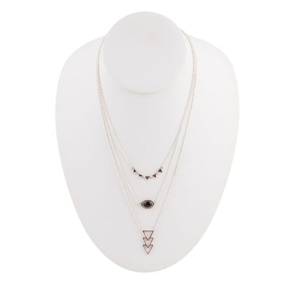 Marcasite and Onyx Sterling Silver Layered Necklace Barse Jewelry