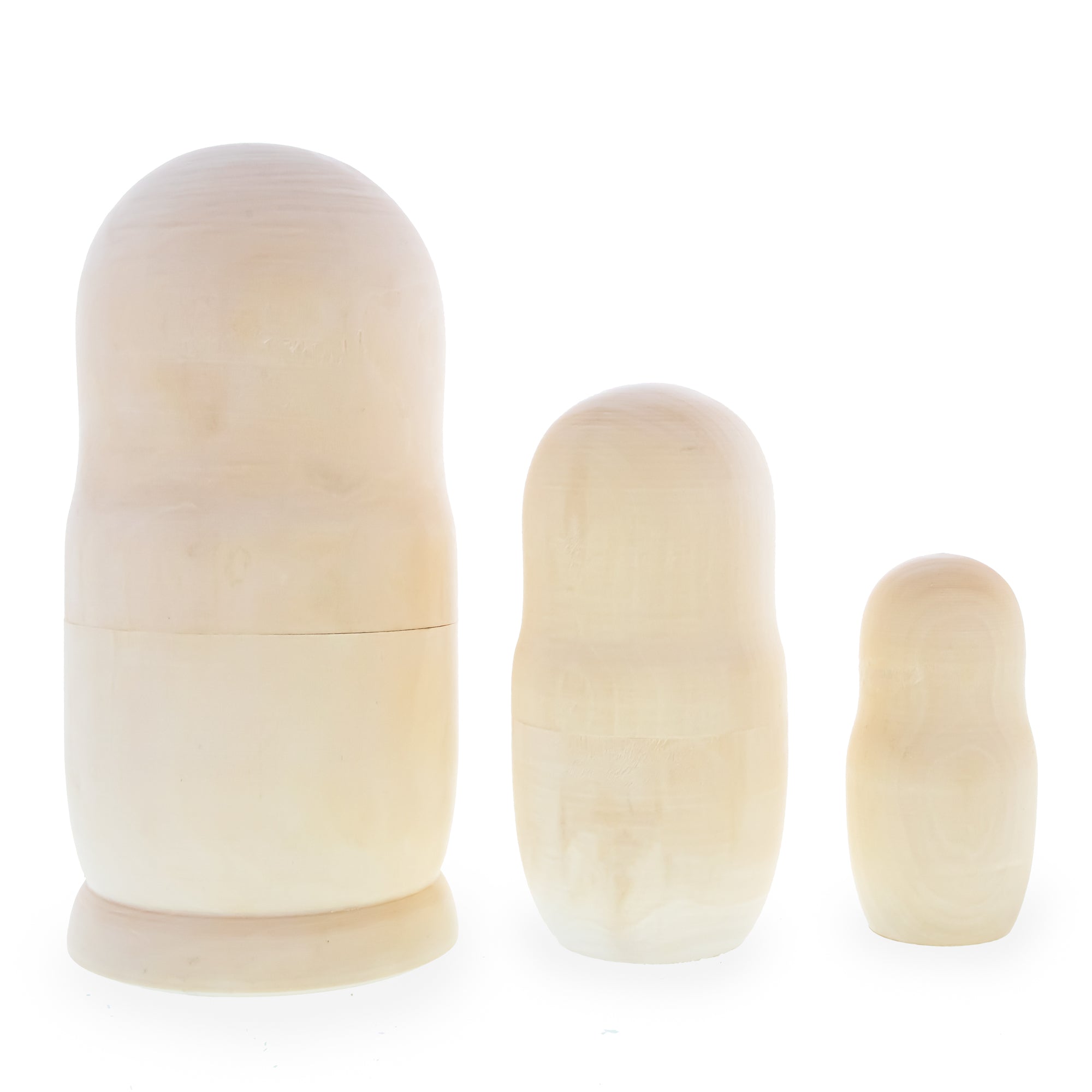 Set of 3 Unpainted Blank Wooden Nesting Dolls 7 Inches BestPysanky