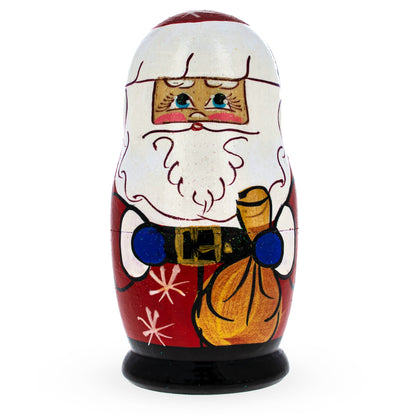 Set of 5 Santa, Snowman and Christmas Tree Wooden Nesting Dolls BestPysanky