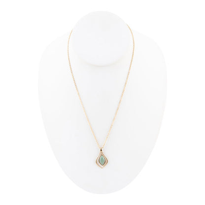 Melita Green Aventurine Golden Pendant Necklace Barse Jewelry