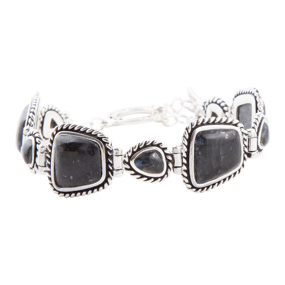 Midnight Labradorite and Sterling Silver Toggle Bracelet Barse Jewelry