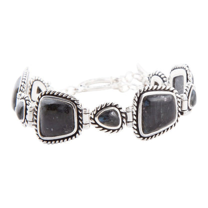 Midnight Labradorite and Sterling Silver Toggle Bracelet Barse Jewelry