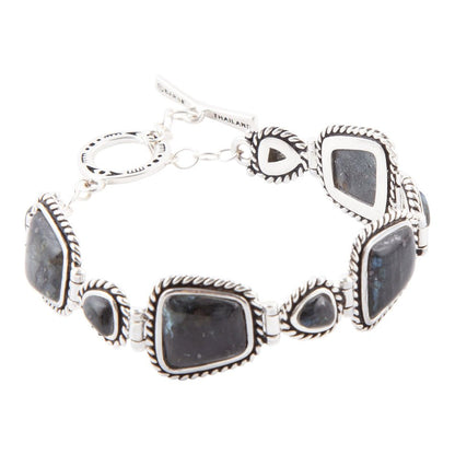 Midnight Labradorite and Sterling Silver Toggle Bracelet Barse Jewelry