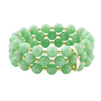 Mint Green Agate Triple Stretch Bracelet Set Barse Jewelry