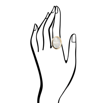 Mother of Pearl and Bronze Oval Ring Barse Jewelry