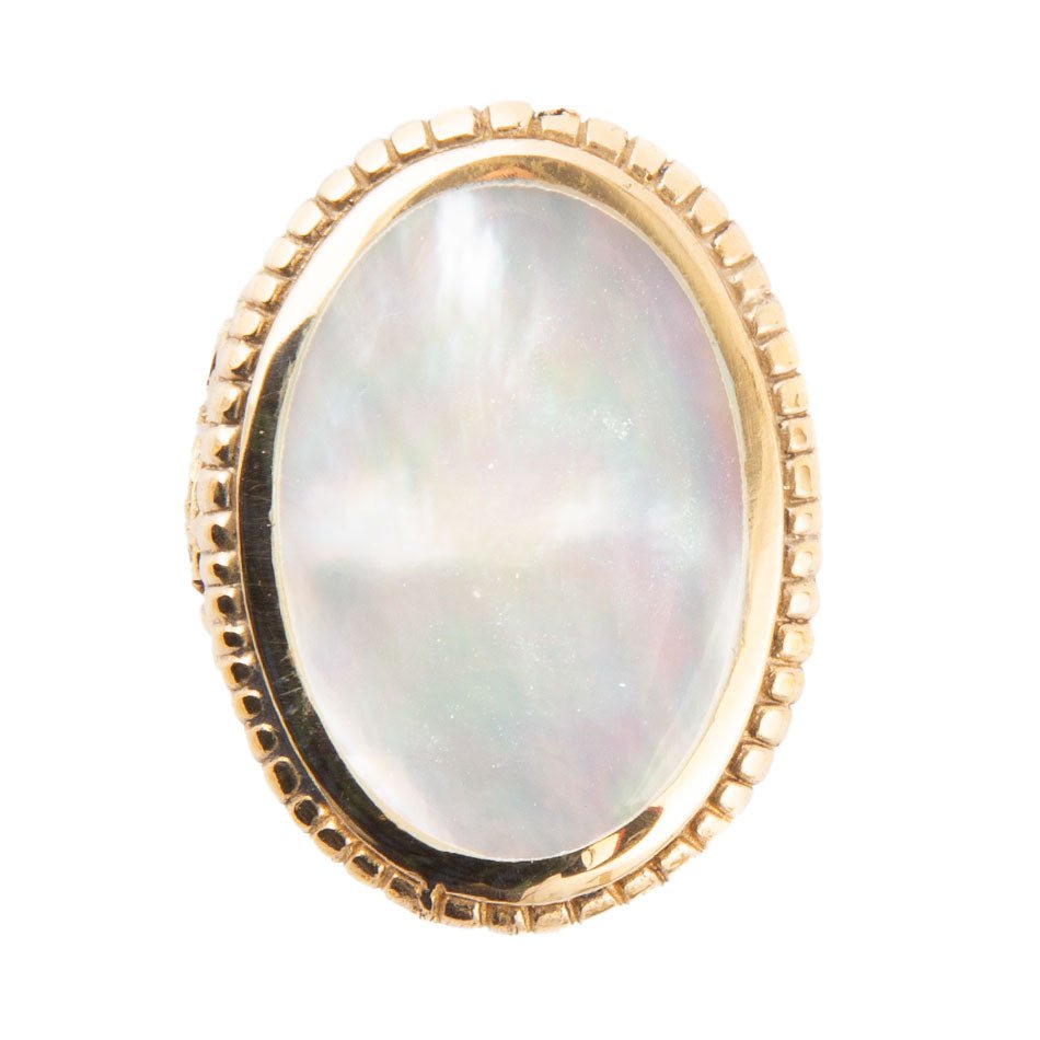 Mother of Pearl and Bronze Oval Ring Barse Jewelry