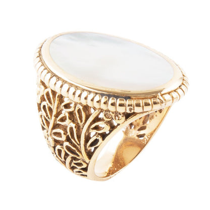 Mother of Pearl and Bronze Oval Ring Barse Jewelry