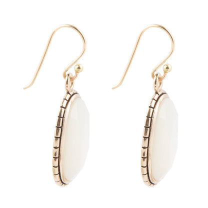 Mother of Pearl Faceted Oval Earring Barse Jewelry