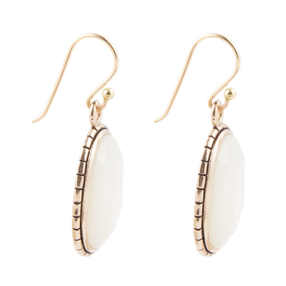 Mother of Pearl Faceted Oval Earring Barse Jewelry