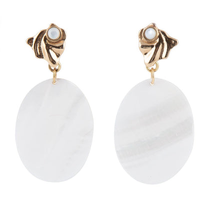 Mother of Pearl Slab Drop Earrings Barse Jewelry