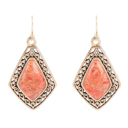 Native Vibe Orange Sponge Coral Arrow Earrings Barse Jewelry