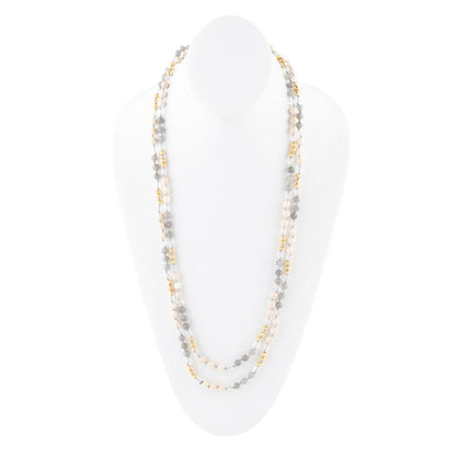 Natural Shine Grey Agate Endless Necklace Barse Jewelry