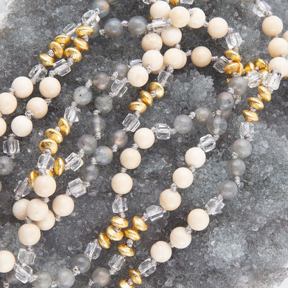 Natural Shine Grey Agate Endless Necklace Barse Jewelry