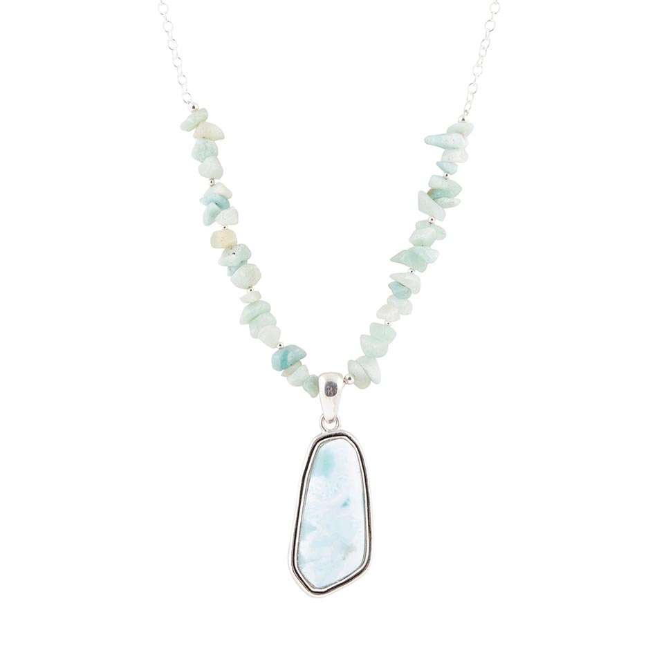 Natural Wonders Blue Larimar and Sterling Silver Necklace Barse Jewelry