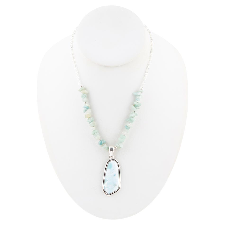 Natural Wonders Blue Larimar and Sterling Silver Necklace Barse Jewelry