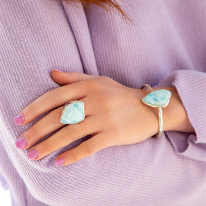 Natural Wonders Blue Larimar and Sterling Silver Ring Barse Jewelry