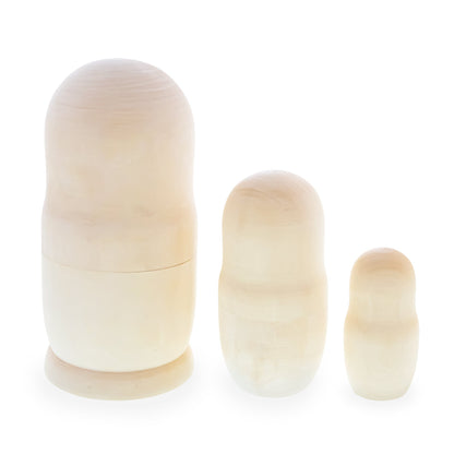 Set of 3 Unpainted Blank Wooden Nesting Dolls 7 Inches BestPysanky