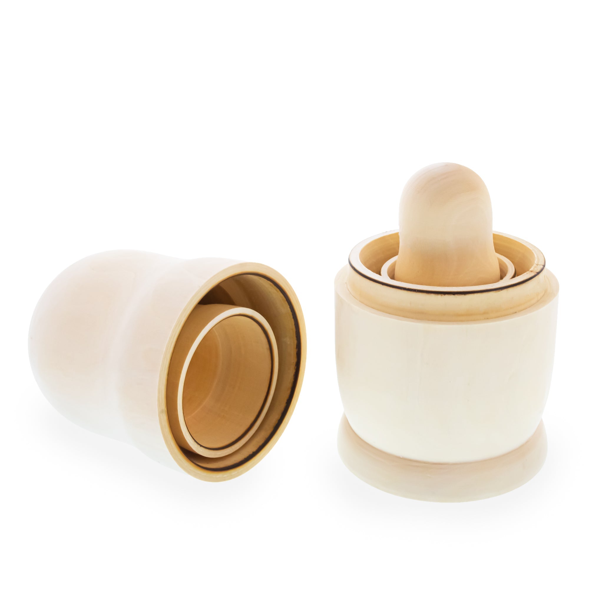 Set of 3 Unpainted Blank Wooden Nesting Dolls 7 Inches BestPysanky