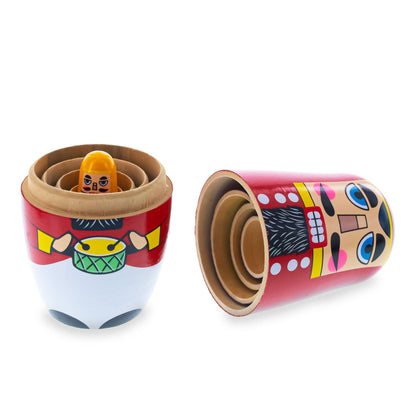 Set of 5 Nutcrackers Wooden Nesting Dolls 5.5 Inches BestPysanky