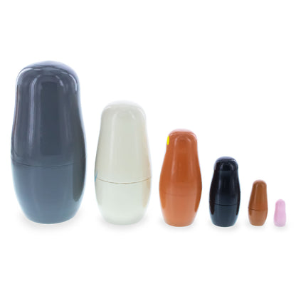 Set of 6 Animals Wooden Nesting Dolls