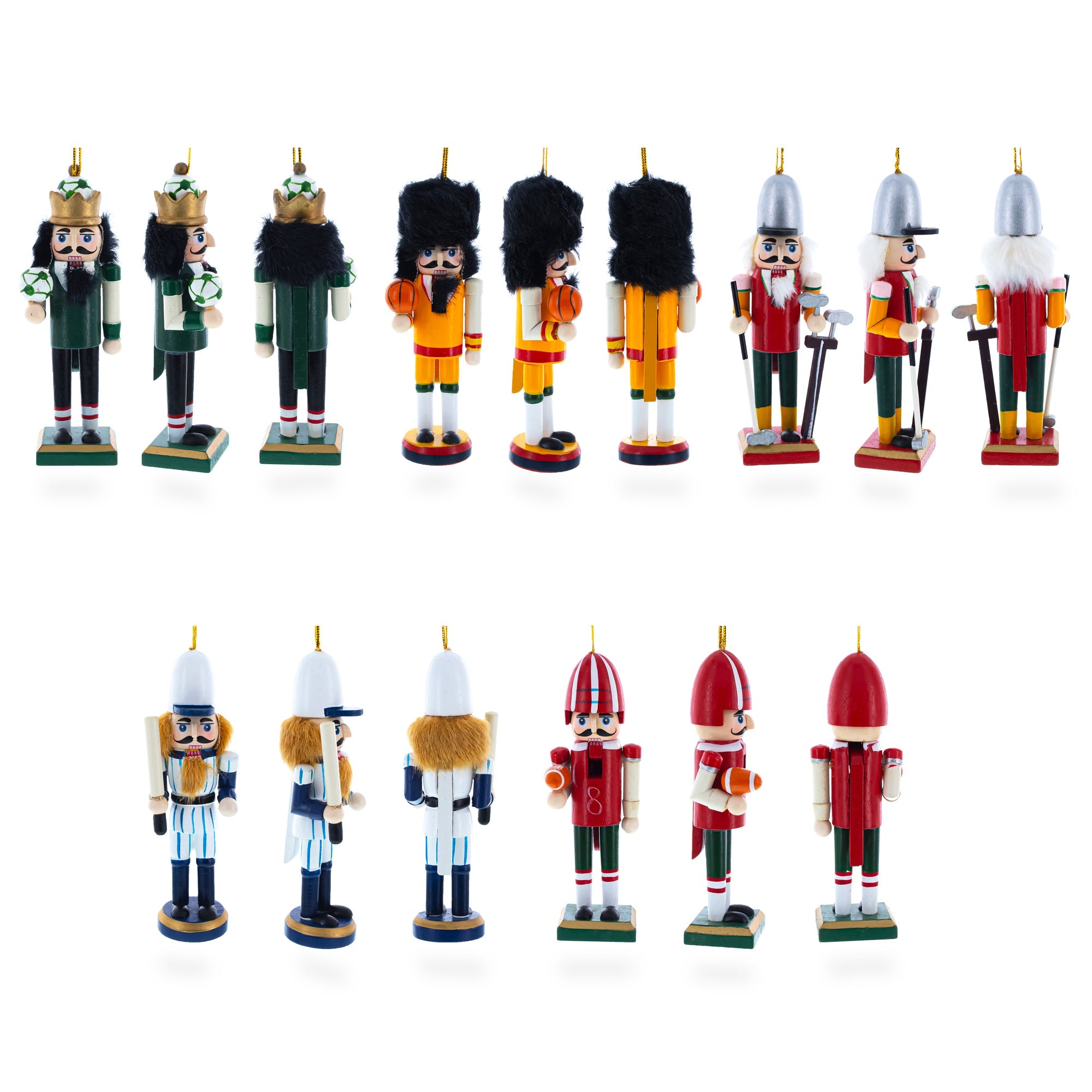 5 Sport Players Nutcrackers: Football, Golfer, Baseball, Basketball, Soccer BestPysanky
