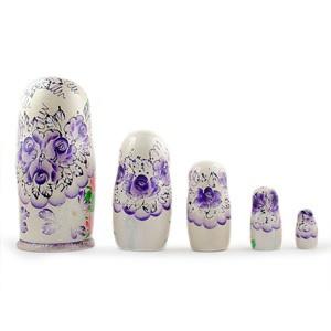 Set of 5 Orthodox Church Wooden Nesting Dolls 7 Inches