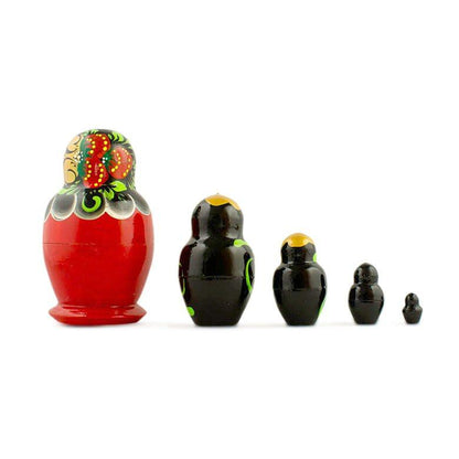 Set of 5 Wooden Nesting Dolls  3.5 Inches