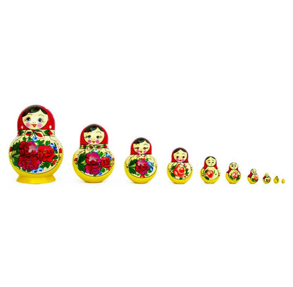 Set of 10 Bouquet of Flowers Nesting Dolls 6 Inches BestPysanky