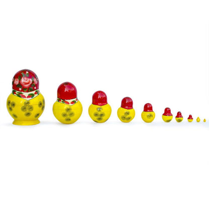 Set of 10 Bouquet of Flowers Nesting Dolls 6 Inches BestPysanky