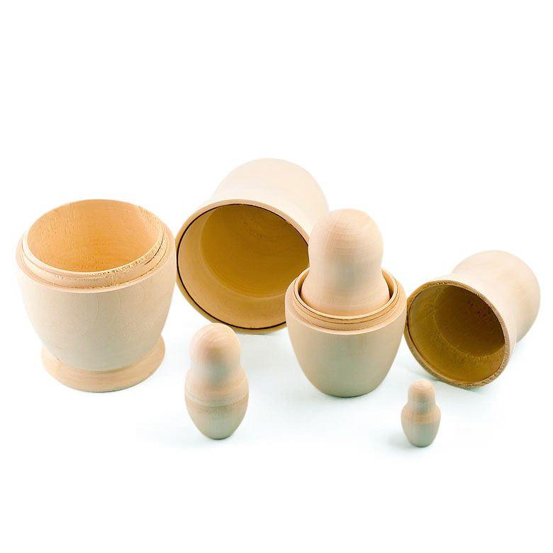 Set of 5 Unfinished Wooden Nesting Dolls DIY Craft Blanks for Painting  5.75 Inches BestPysanky