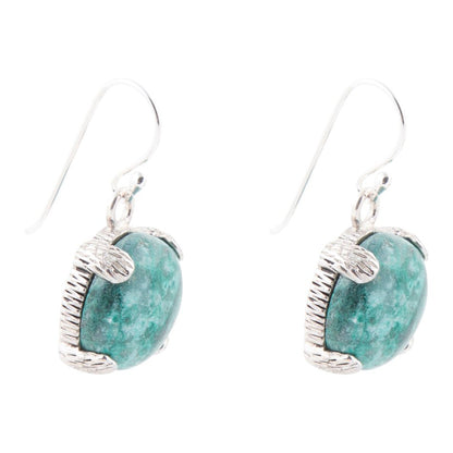 Nomad Blue Chrysocolla and Sterling Silver Drop Earrings Barse Jewelry