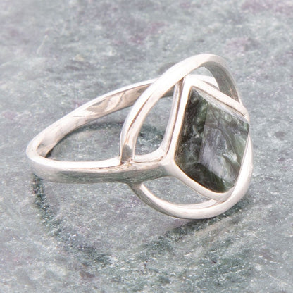 North Star Green Seraphinite and Sterling Silver Ring Barse Jewelry