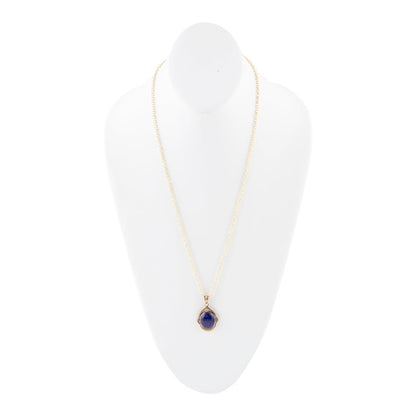 Nova Blue Lapis Pendant and Golden Necklace Barse Jewelry