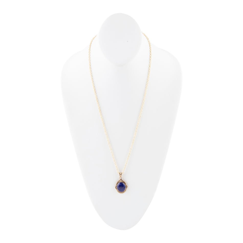 Nova Blue Lapis Pendant and Golden Necklace Barse Jewelry