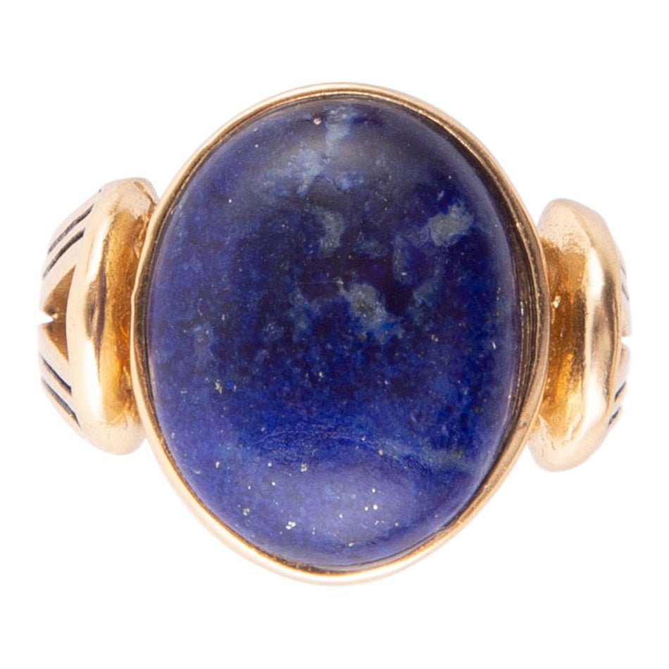 Nova Blue Lapis and Golden Bronze Oval Ring Barse Jewelry