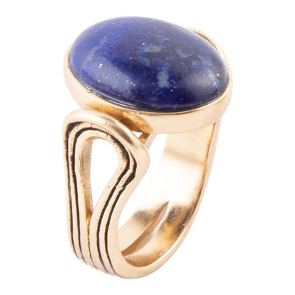 Nova Blue Lapis and Golden Bronze Oval Ring Barse Jewelry