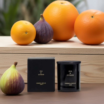 Cereria Molla - Fig & Citrus Black Premium Candle - 8 oz / 230 g - Coastous